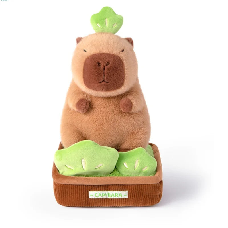 Cute Capybara Plush with Four-Leaf Clover - Image 7