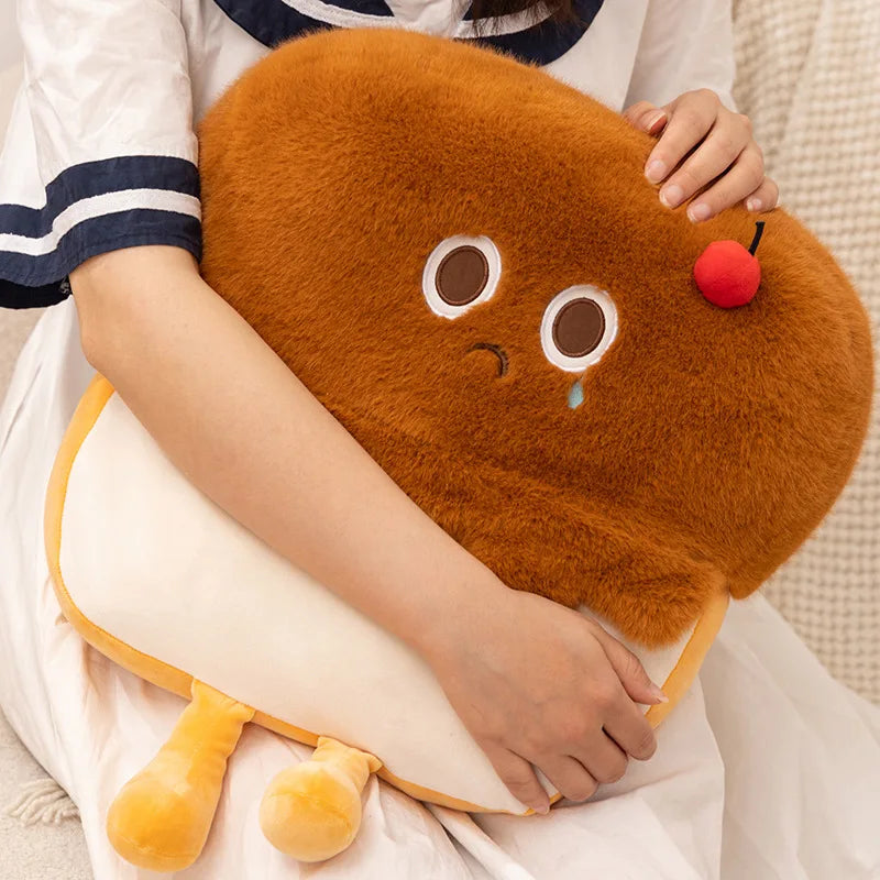 Cute Fuzzy Peach Toast Plush Pillow - Image 5