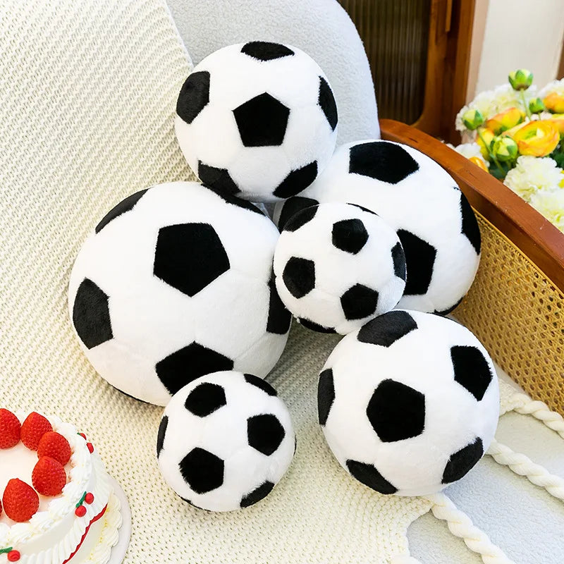 Soft Black and White Plush Soccer Ball