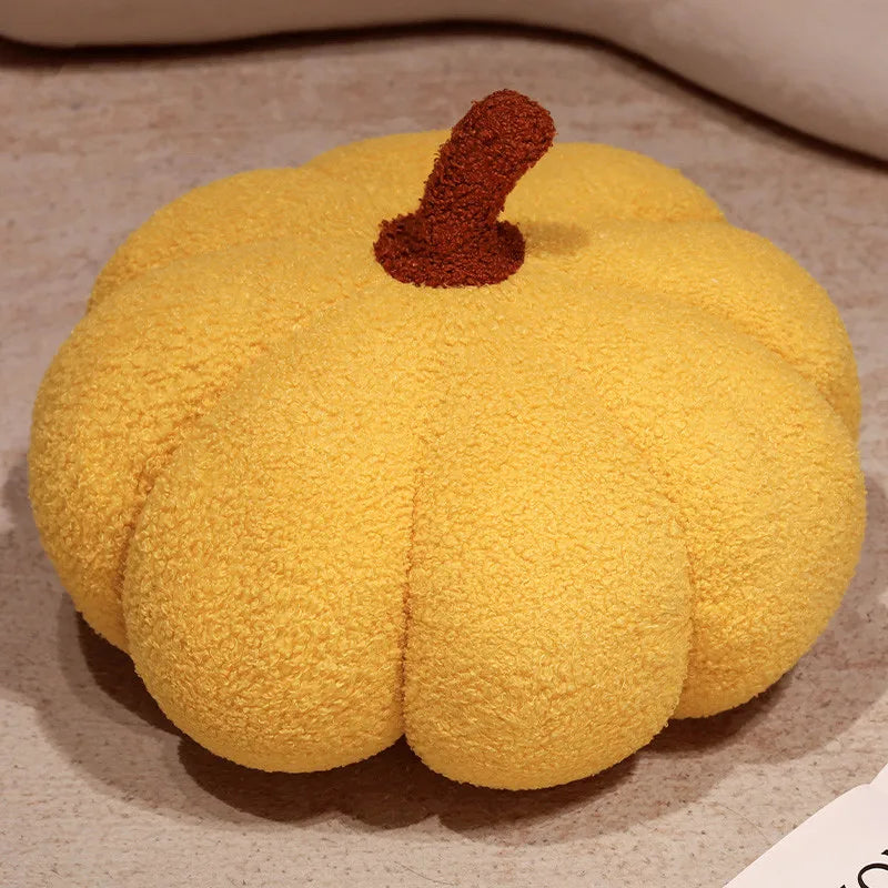 Fluffy Yellow Lobed Plush Pillow with Brown Accent - Image 8
