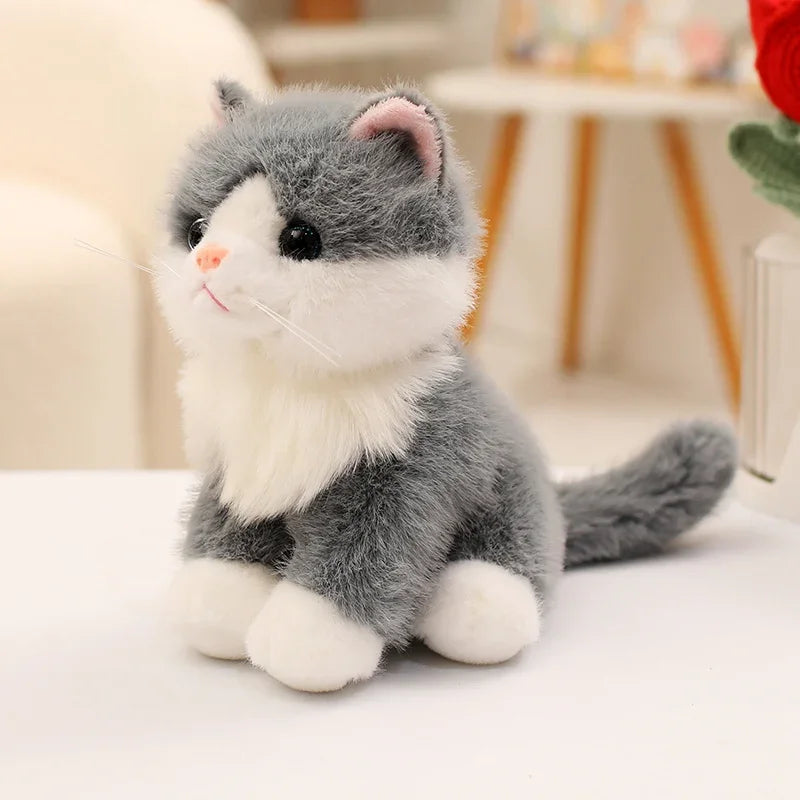 Cute Bicolor Sitting Cat Plush Toy - Image 7