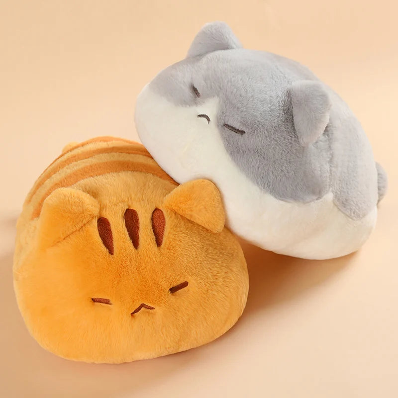 Soft Two-Tone Plush Sleeping Animal Cushion - Image 3