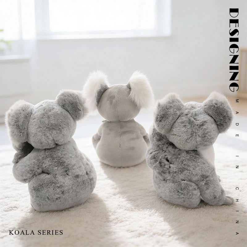 Cute Gray Koala Plush with Leaf - Image 5