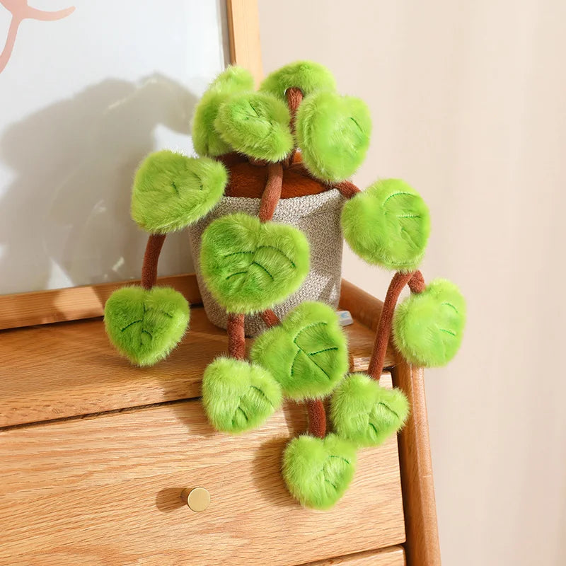 Fuzzy Heart-Leaf Potted Plush Plant - Image 8