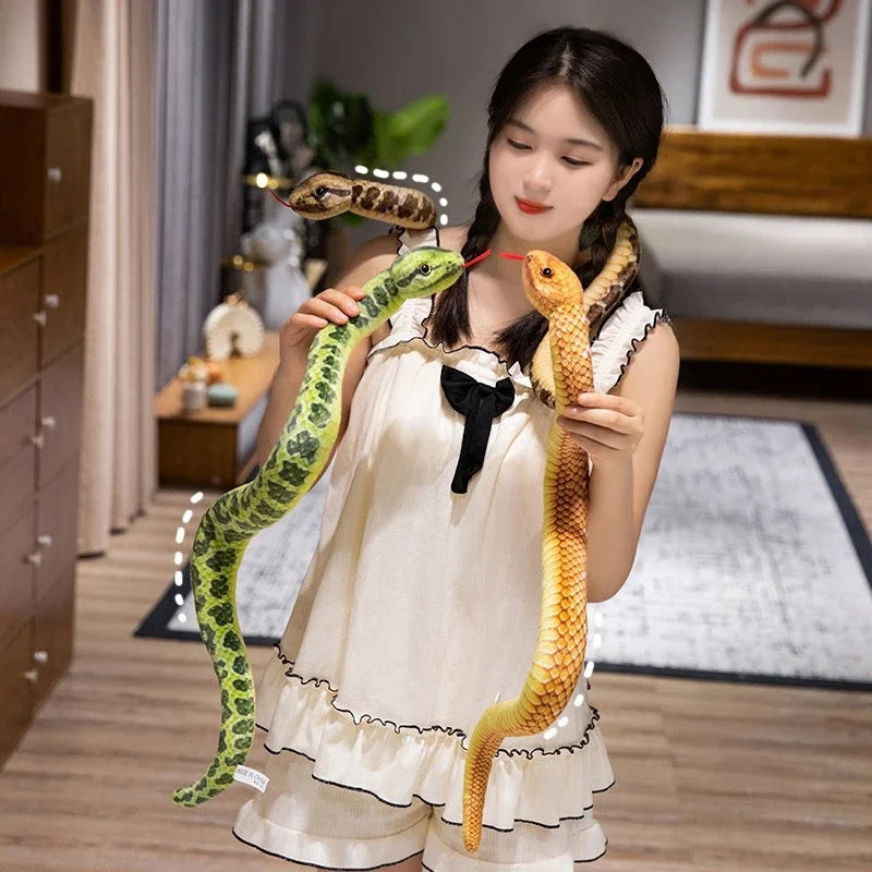 Vibrant Scale Pattern Plush Snake - Image 3