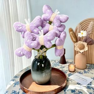 Plush Lavender Butterfly Bouquet with Stitched Wings