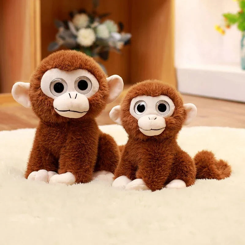 Cute Brown Monkey Plush Toy with Big Eyes - Image 2