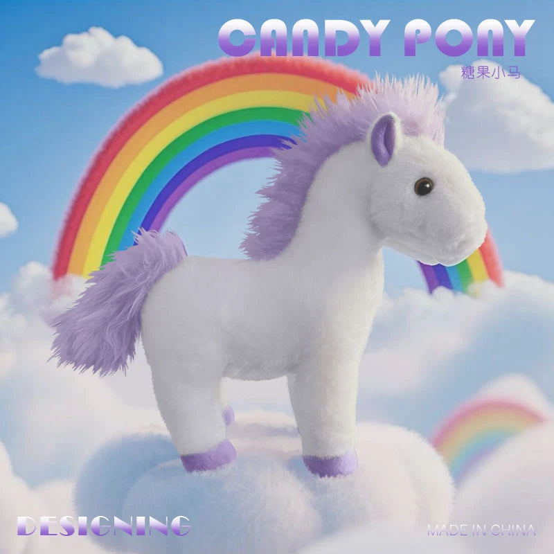 White Plush Pony with Orange Mane and Red Hooves - Image 7