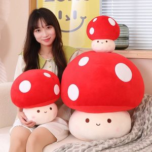 Kawaii Red Mushroom Plush with White Spots