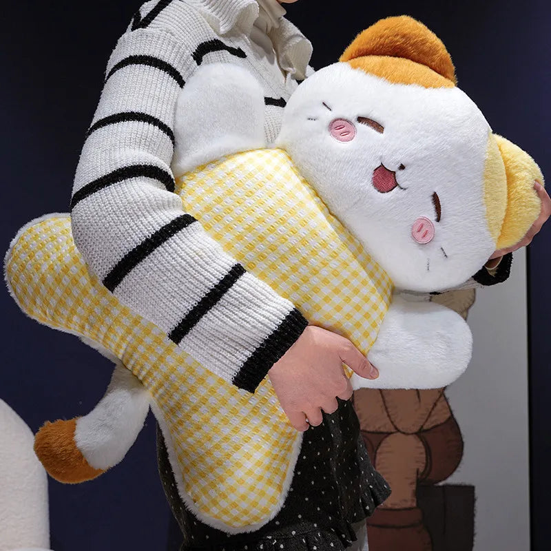 Adorable Elephant Plush Pillow with Gingham Body - Image 3
