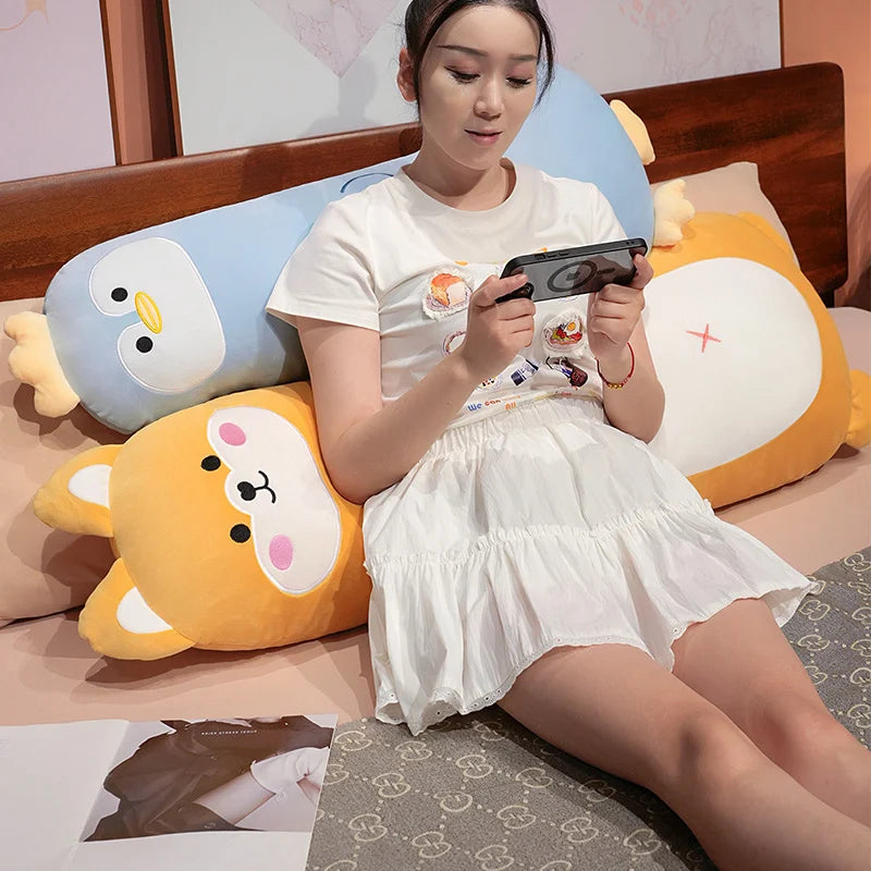 Cute Blue Penguin Long Plush Body Pillow - Image 4