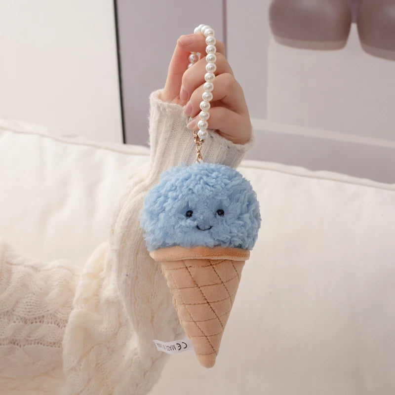 Cute Colorful Plush Ice Cream Keychain with Smile - Image 20