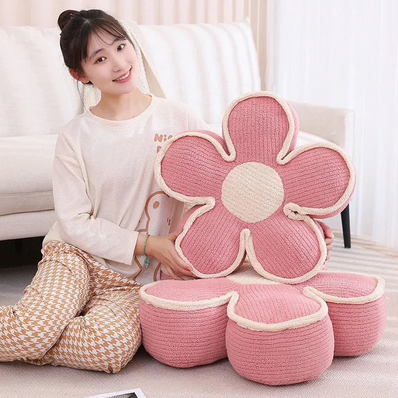 Cozy Knitted Flower Floor Cushion - Image 3
