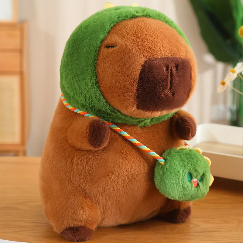 Adorable Capybara Plush with Animal Hood and Bag - Image 10
