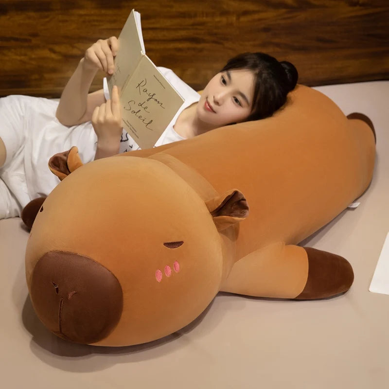 Long Brown Plush Animal Body Pillow - Image 5