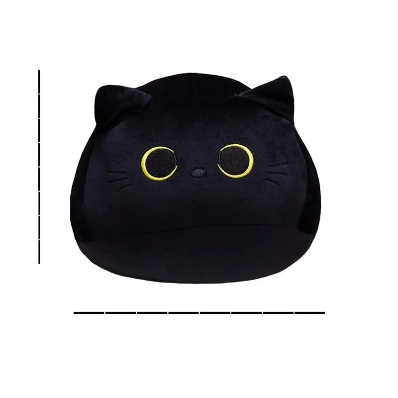 Black Plush Cat Pillow with Yellow Eyes - Image 6