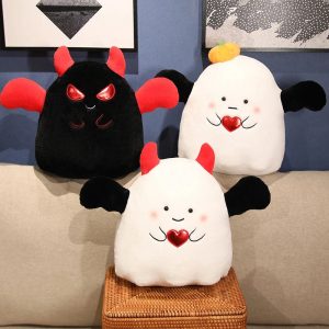 Cute Demon Plush Toy with Red Heart