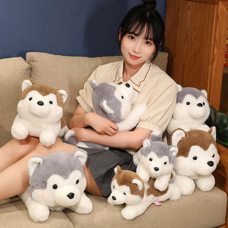 Fluffy Husky Puppy Plush Toy with Rosy Cheeks - Image 3