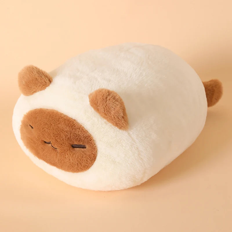 Soft Two-Tone Plush Sleeping Animal Cushion - Image 9
