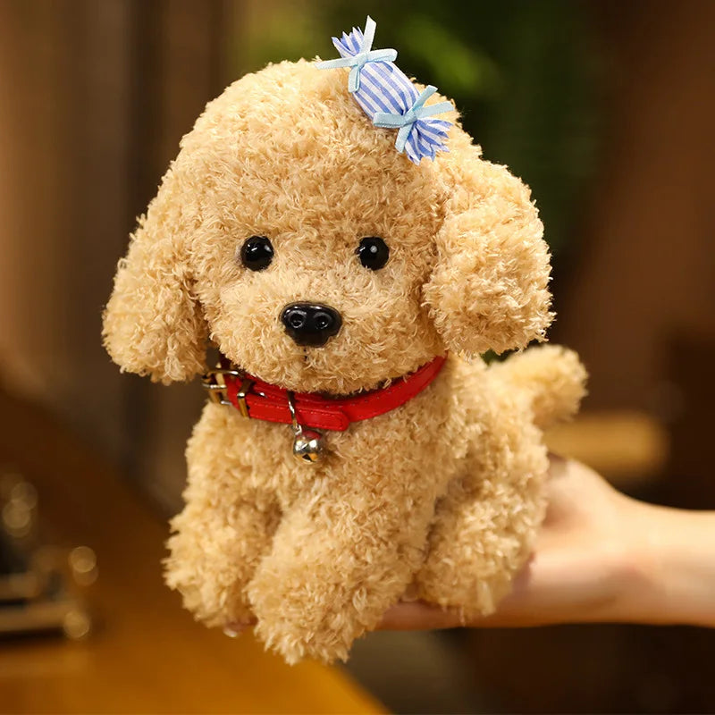 Adorable Curly Poodle Plush with Bell Collar - Image 6