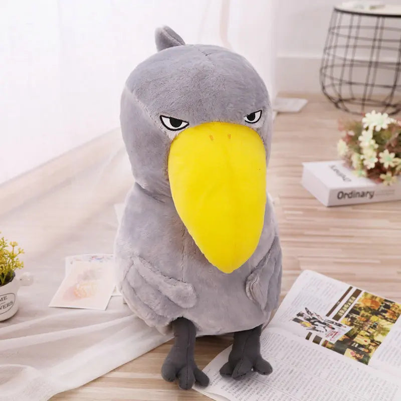 Grey Shoebill Stork Plush Toy with Yellow Beak - Image 8