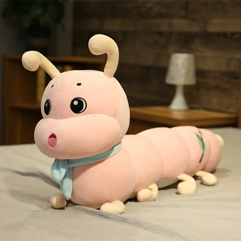 Oversized Lime Green Caterpillar Plush with Scarf - Image 9