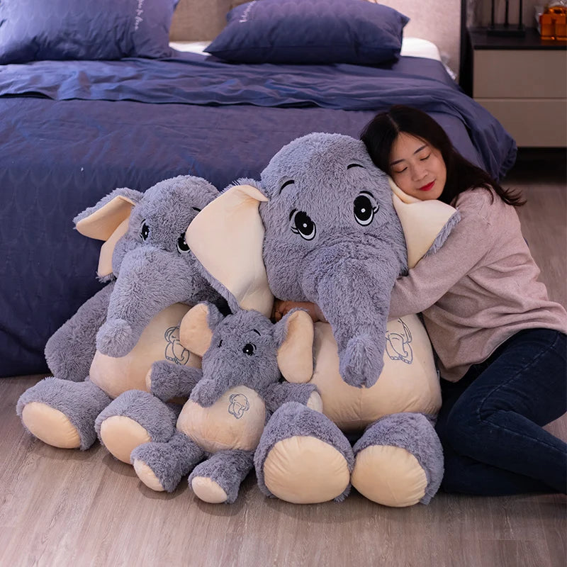 Giant Grey Elephant Plush with Cream Belly - Image 6