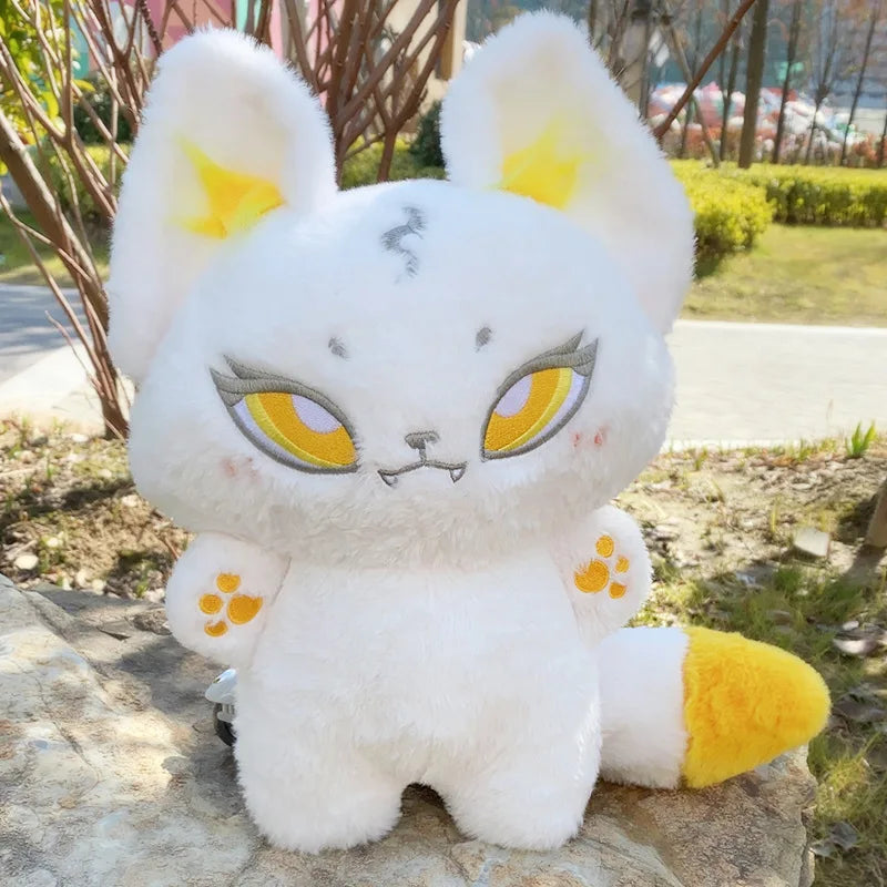 Dark Grey Fox Plush Toy with Green Eyes - Image 8