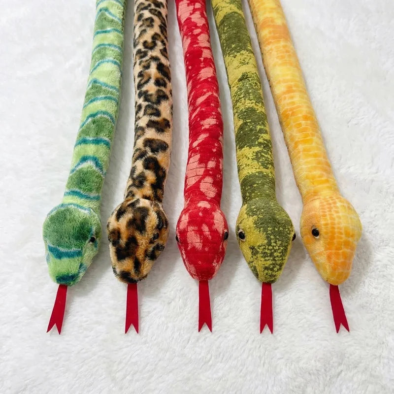 Assorted Realistic Plush Snake Toy with Forked Tongue - Image 2