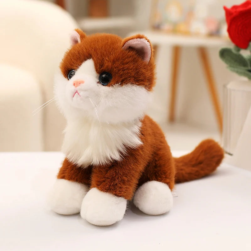 Cute Bicolor Sitting Cat Plush Toy - Image 10