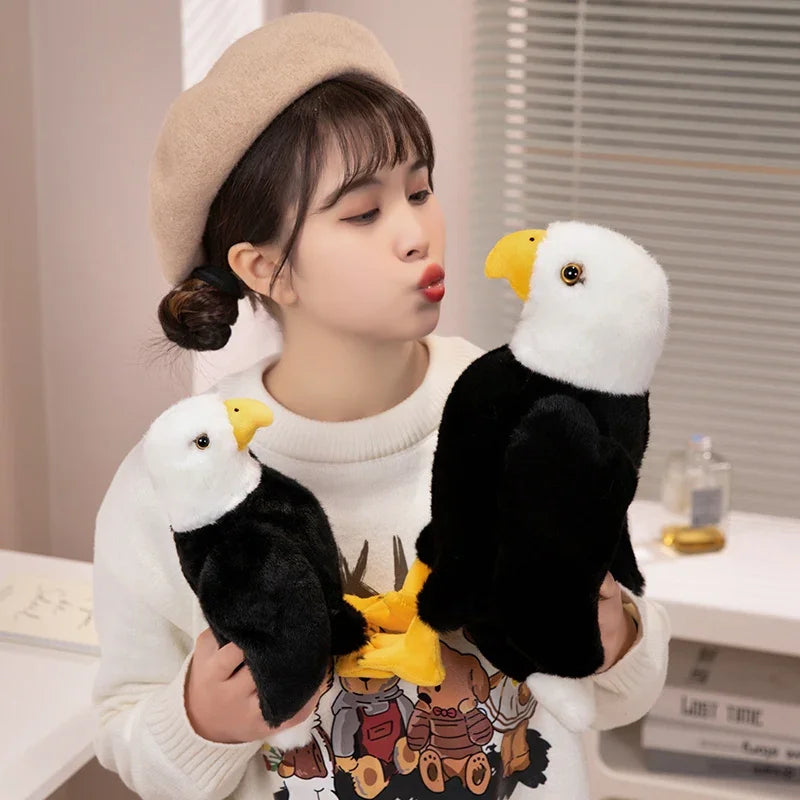 Realistic Snowy Owl and Bald Eagle Plush Birds - Image 5