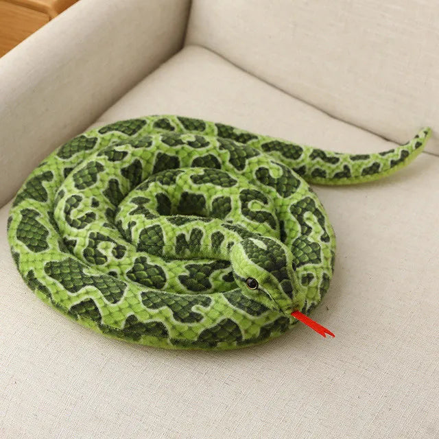 Giant Orange and Yellow Plush Snake with Tongue - Image 8