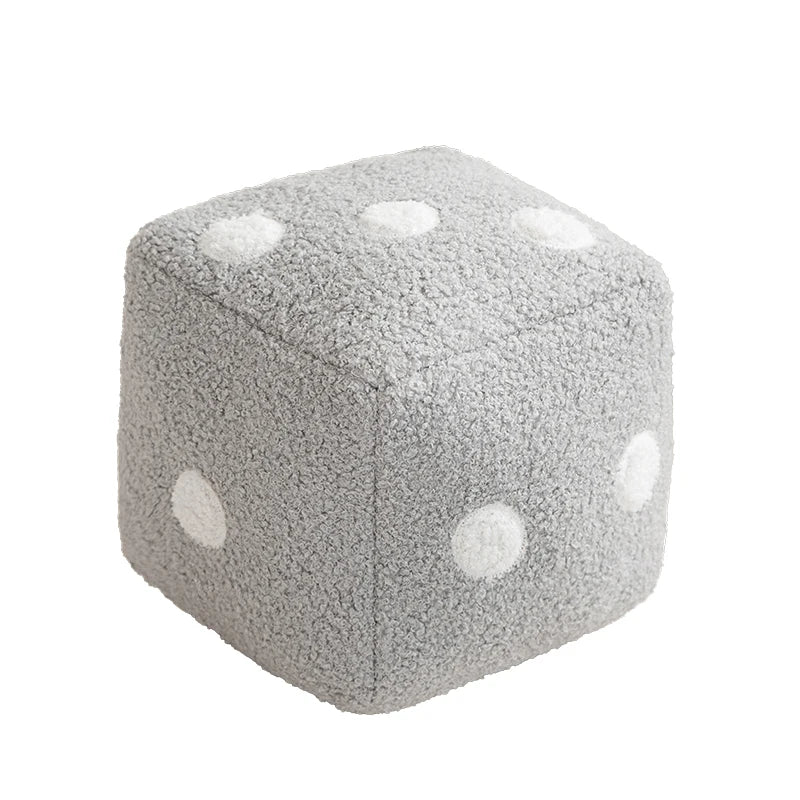 Soft Plush Dice Cube Accent Ottoman - Image 3