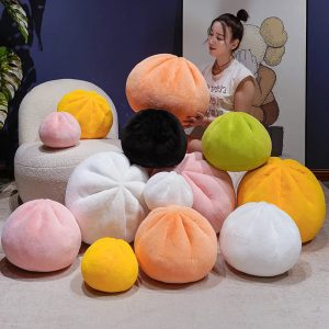 Soft Plush Steamed Bun Throw Pillow