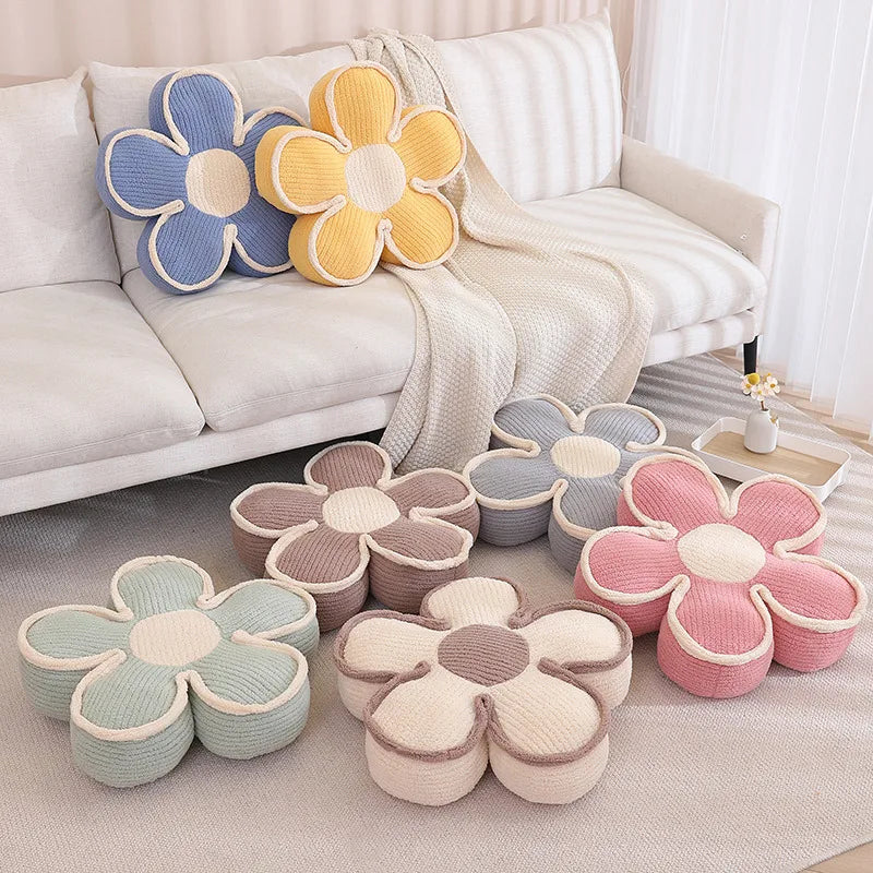 Cozy Knitted Flower Floor Cushion - Image 4