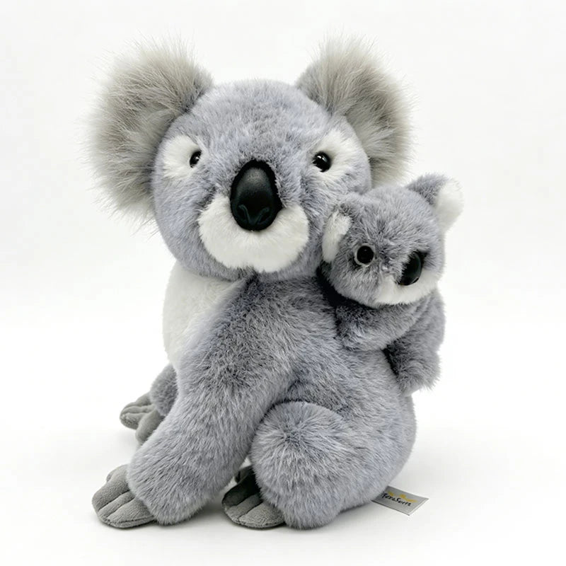 Cute Gray Koala Plush with Leaf - Image 8
