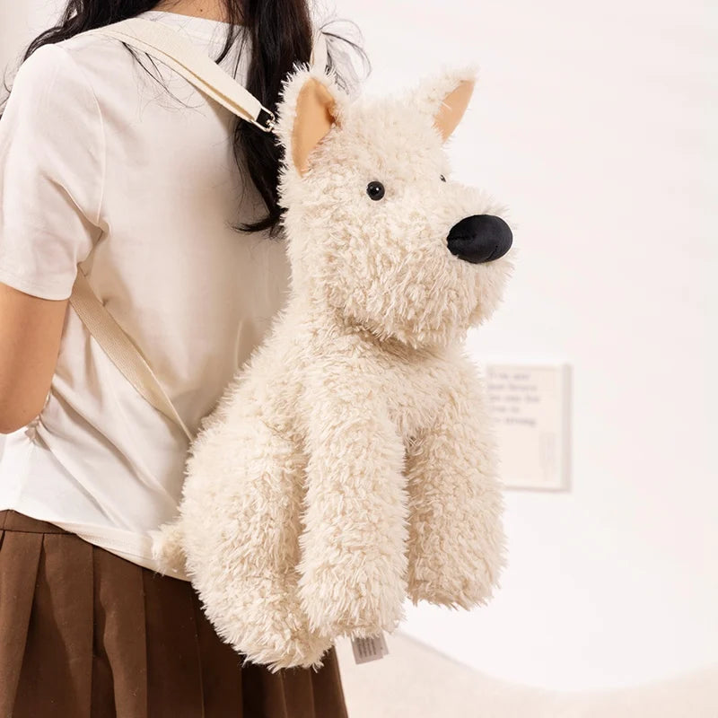 Fluffy Beige Terrier Dog Crossbody Bag - Image 6