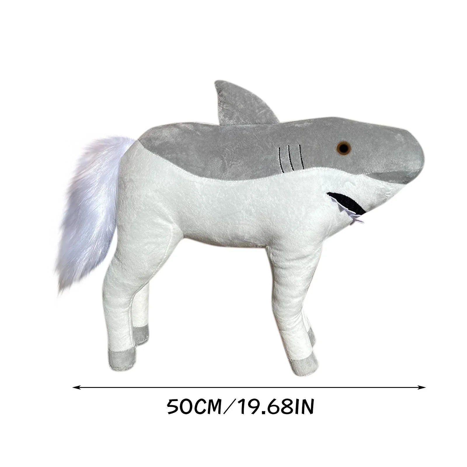 Grey Shark Horse Hybrid Plush Toy - Image 5
