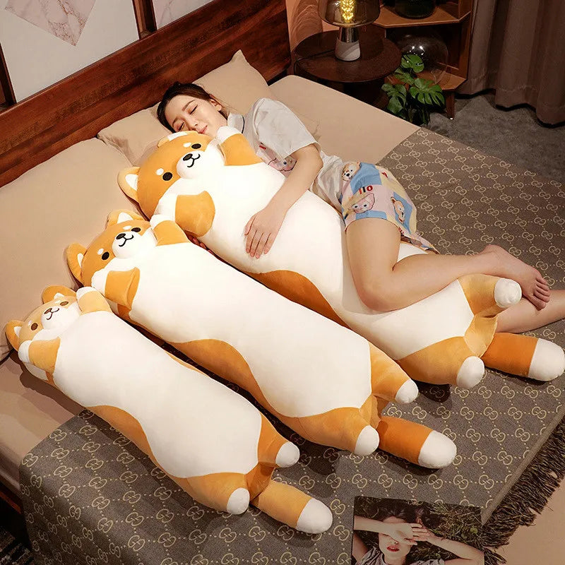 Cute Orange Shiba Inu Plush Body Pillow - Image 4