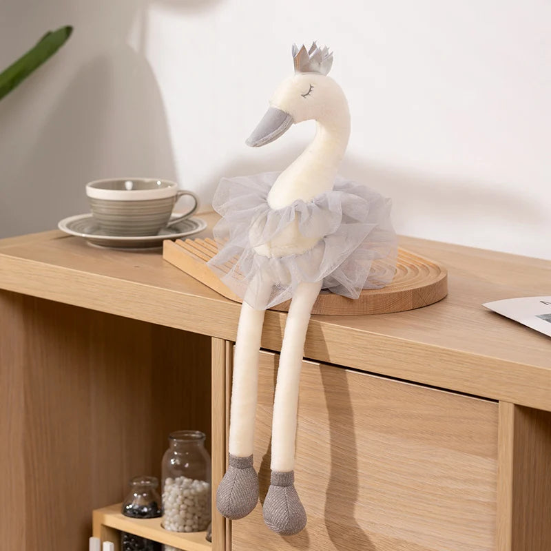 Sleeping Swan Plush Toy with Crown and Tulle Skirt - Image 8