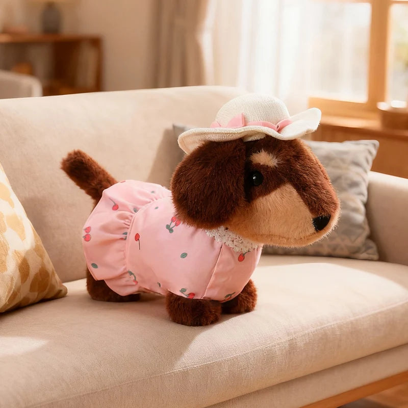 Brown Dachshund Plush in Yellow Bee Costume - Image 5