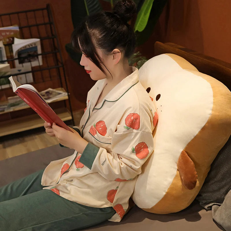Plush Toast Pillow with Cute Animal Faces - Image 3