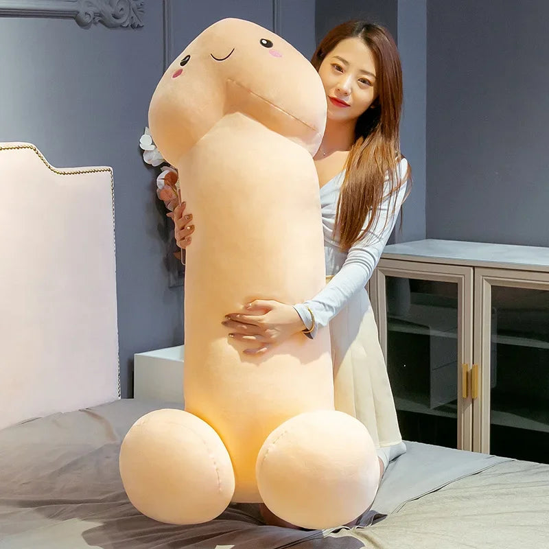 Giant Humorous Plush Body Pillow with Smiling Face