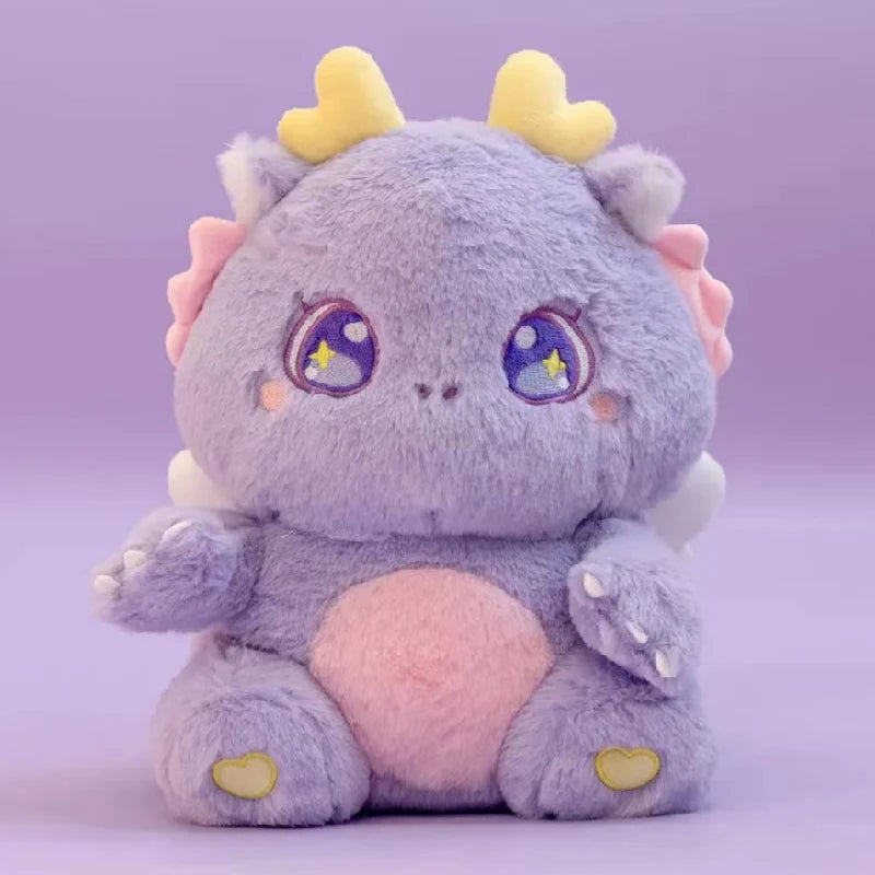 Fuzzy Pink Dragon Plush with Heart Horns & Star Eyes - Image 7