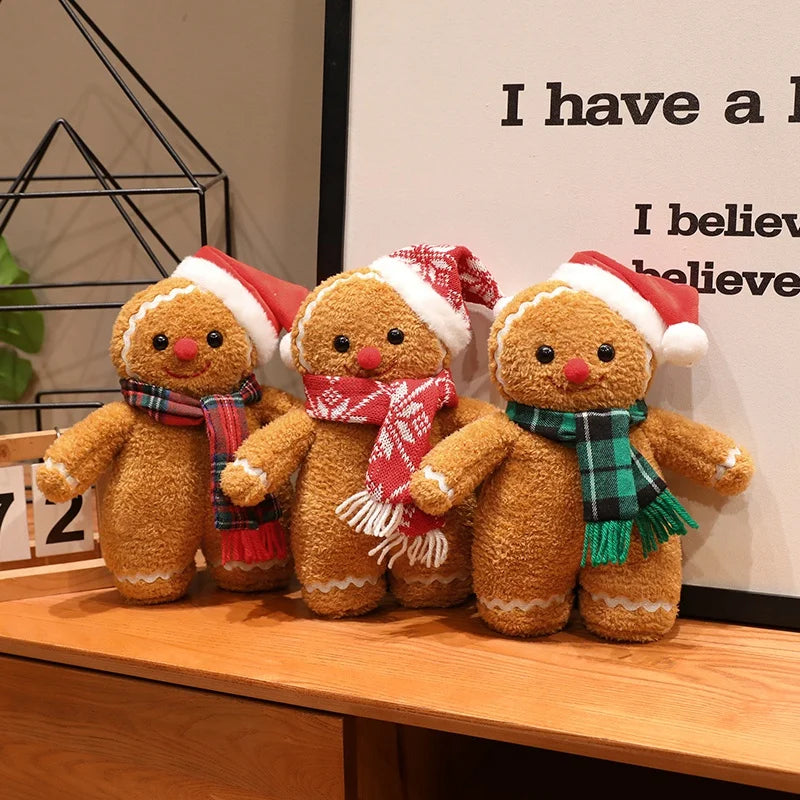 Festive Gingerbread Man Plush with Santa Hat - Image 4