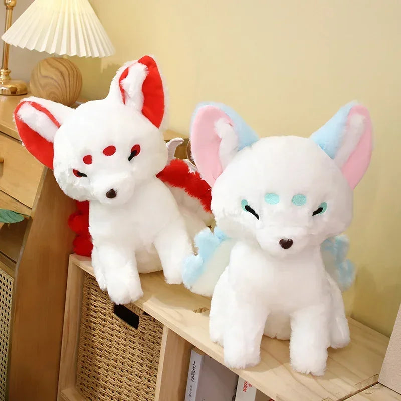 White Kitsune Plush with Red Face Markings - Image 2