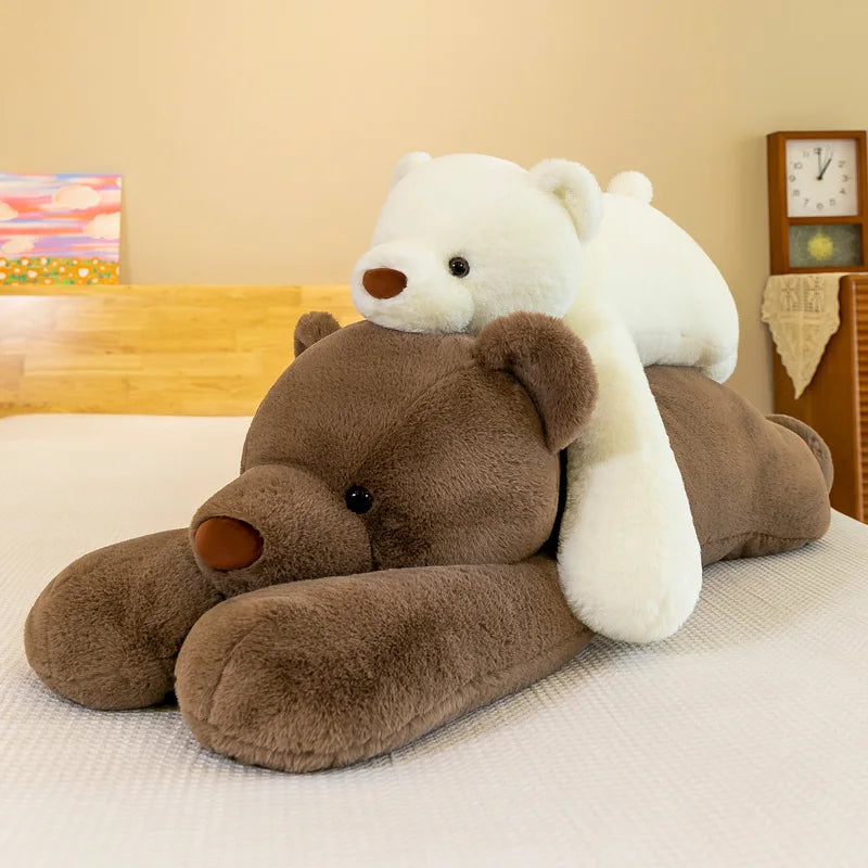 Soft Giant White Plush Bear Cuddle Pillow - Image 3