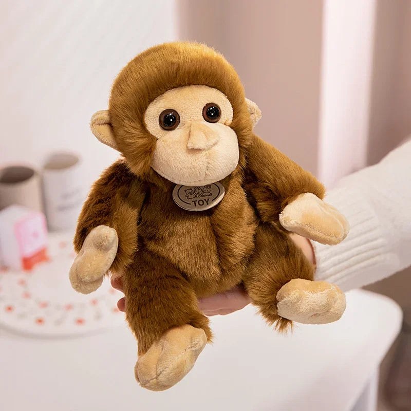 Cute Brown Plush Monkey with Big Eyes - Image 3
