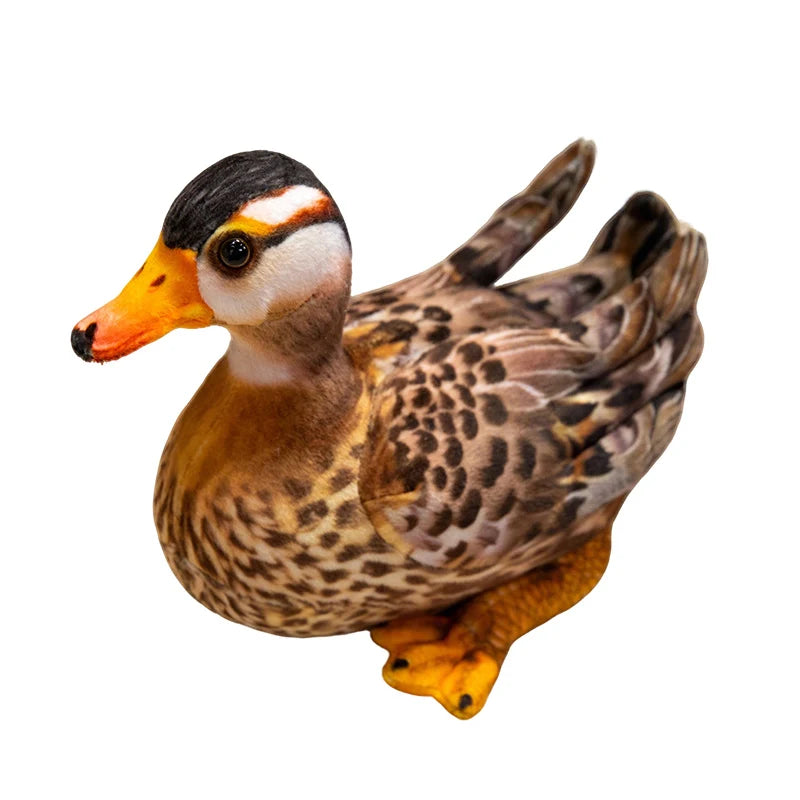 Kissing Mandarin & Mallard Realistic Duck Plush Pair - Image 6