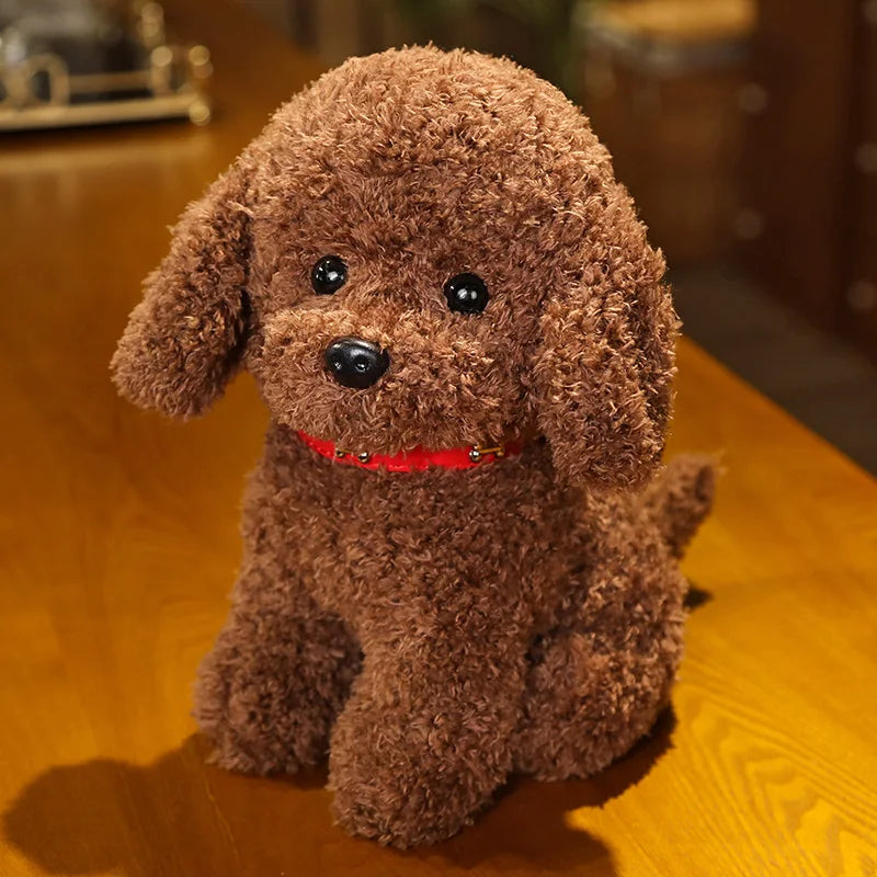 Adorable Curly Poodle Plush with Bell Collar - Image 10